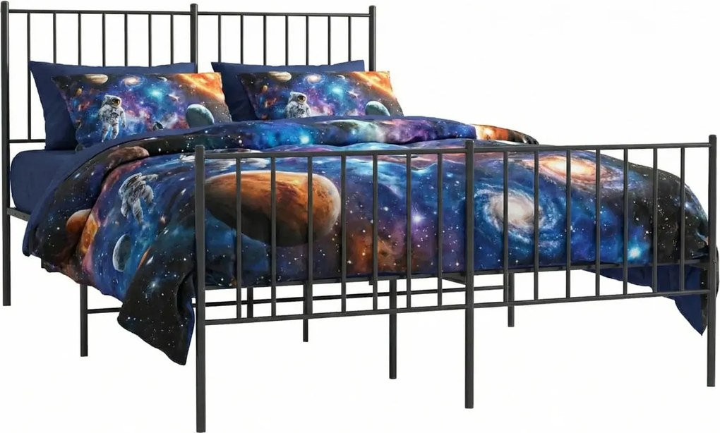 Czarne metalowe łóżko loftowe 120x200cm C5-A29