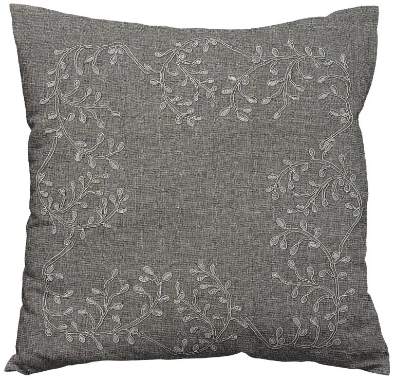 Poszewka dekoracyjna LEAFY LACE 40x40 cm, szara
