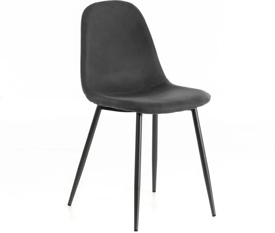 Zestaw 4 nowoczesnych krzeseł "Ginestra" w kolorze szarym, tapicerowanych skórą ekologiczną, 50x44 cm, 84 wys.