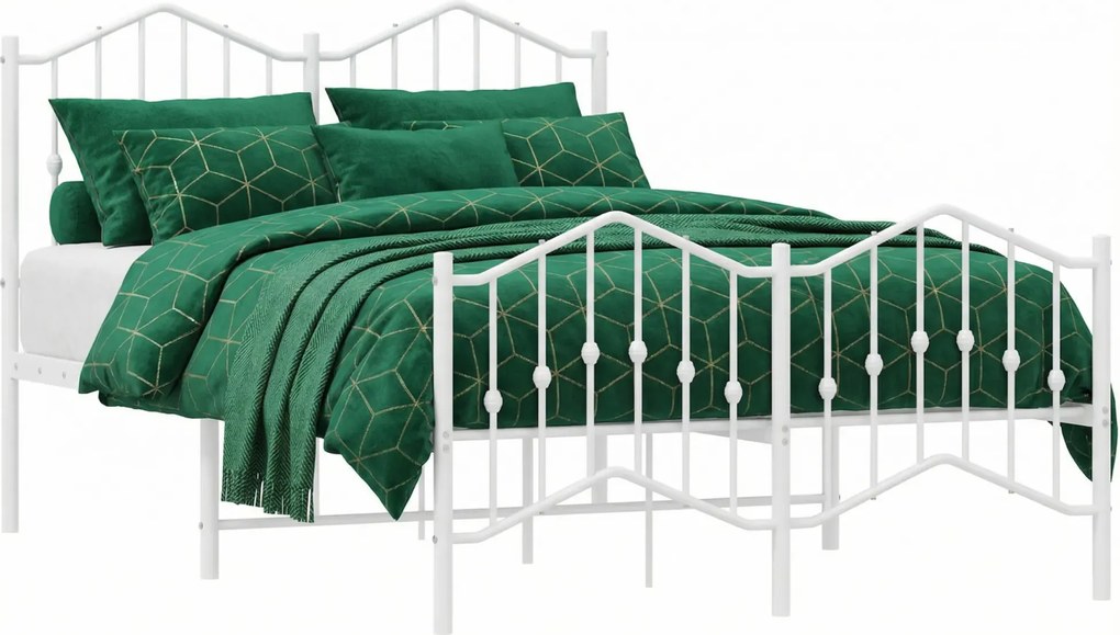 Białe metalowe łóżko w stylu loftowym 120x200 cm G8-Z87