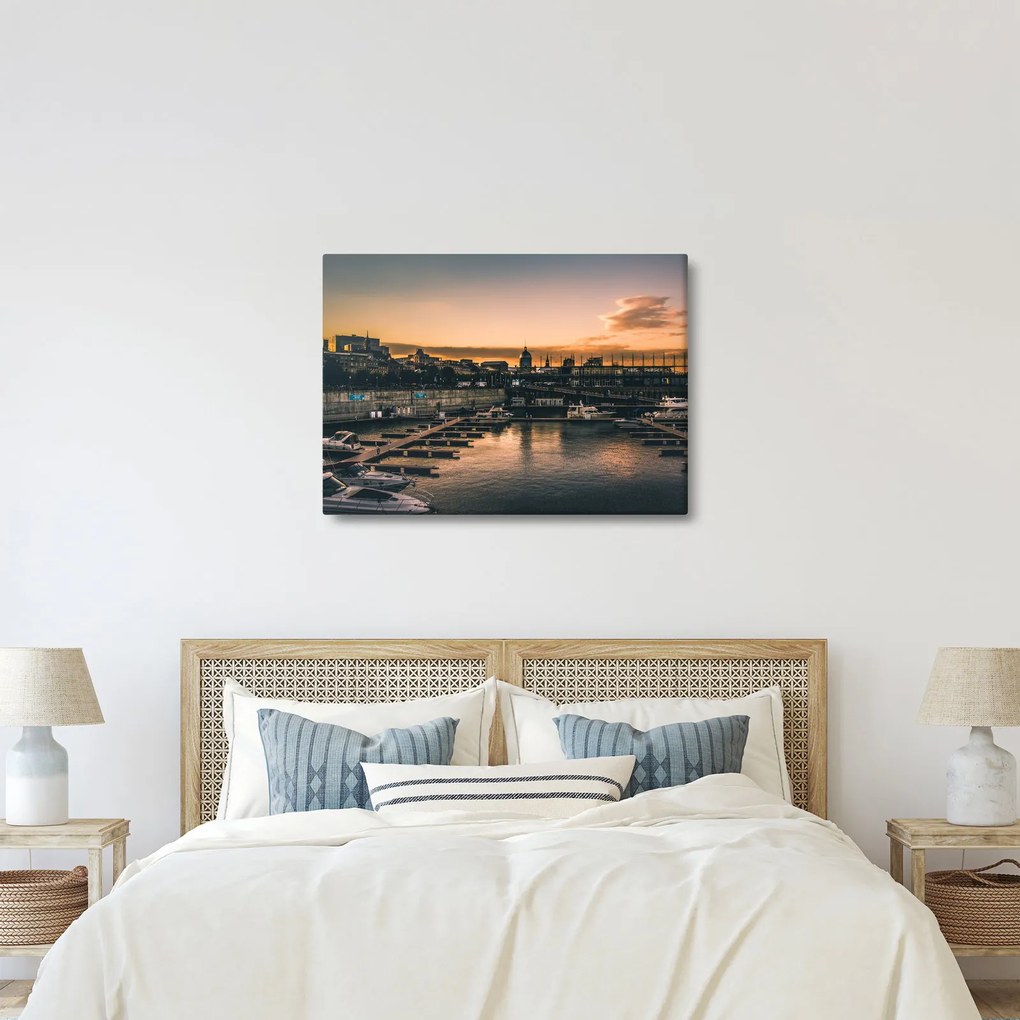 Obraz - miasto portowe (70x50 cm)