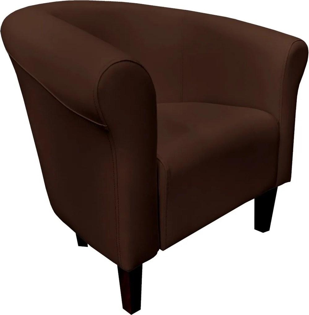 Fotel Milo tkanina Eko-skóra elegancki fotel do salonu i gabinetu : Kolor nogi - Venge, Kolor tkaniny - EKO-SKÓRA - 2D, Wysokość nogi - 15 cm