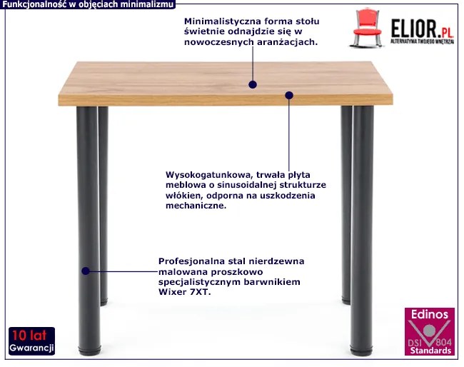 Minimalistyczny stół dąb wotan - Berso 2X