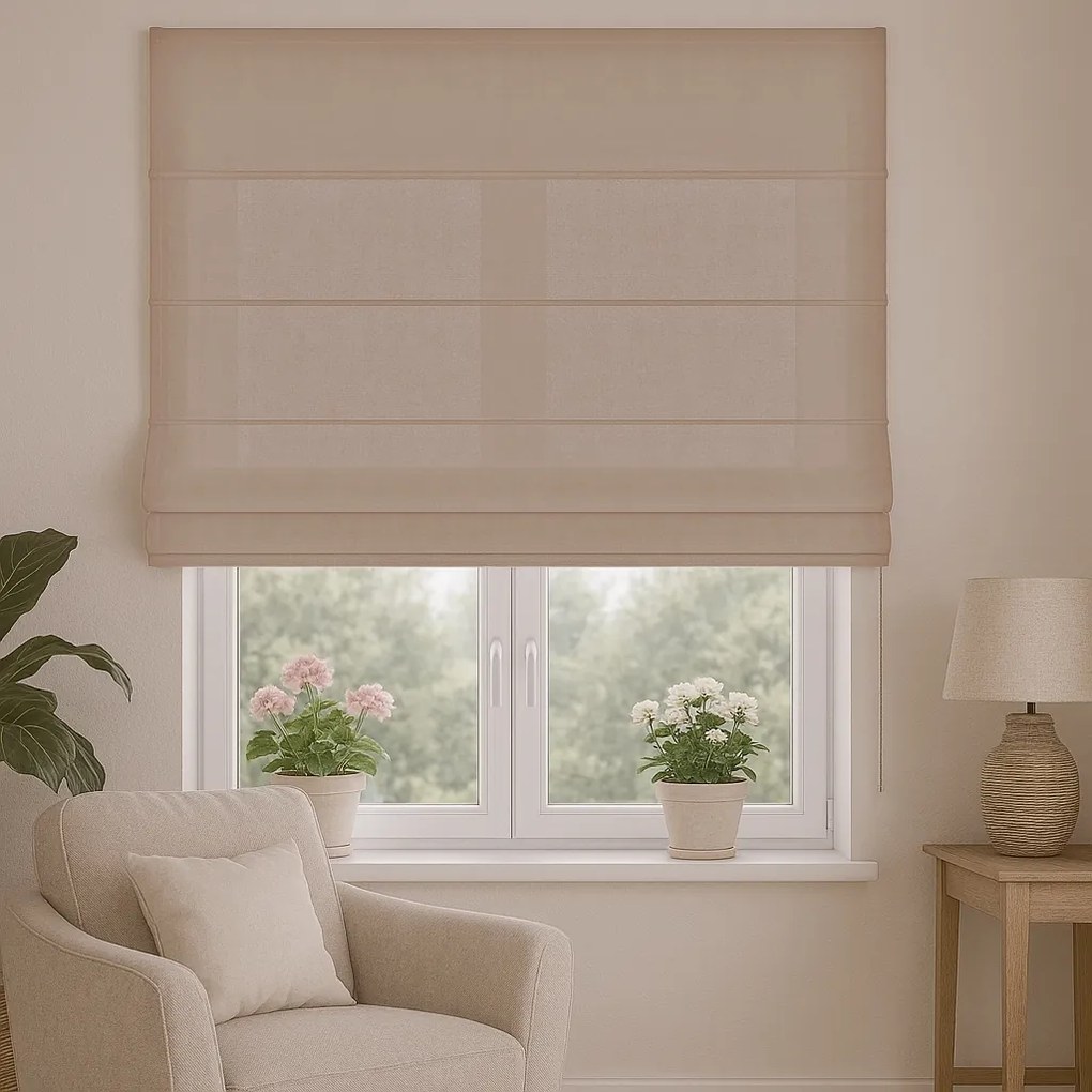 Roleta rzymska welurowa na wymiar Velutto ciemnobeżowa - do 140 cm