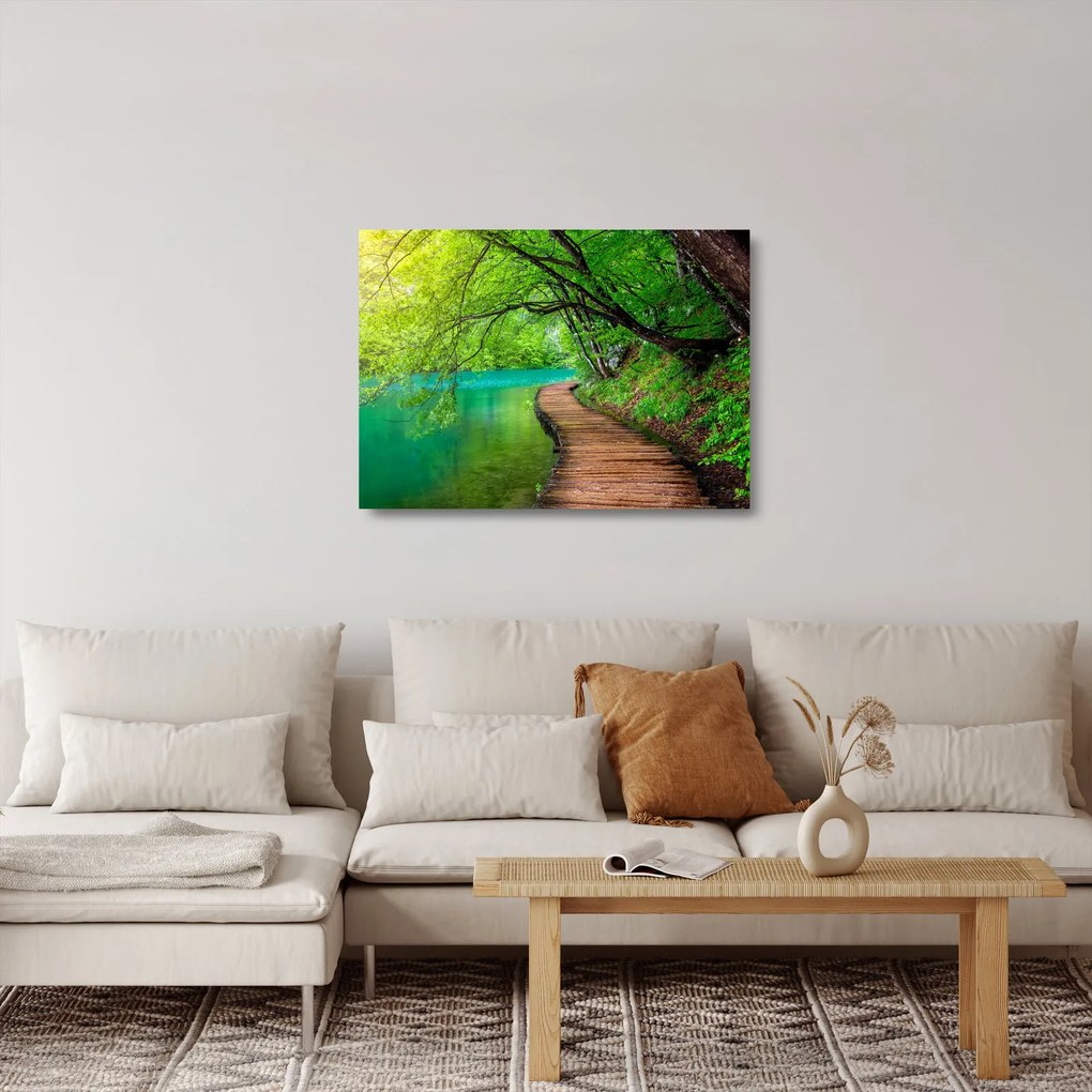 Obraz na szkle - Jeziora Plitwickie (70x50 cm)