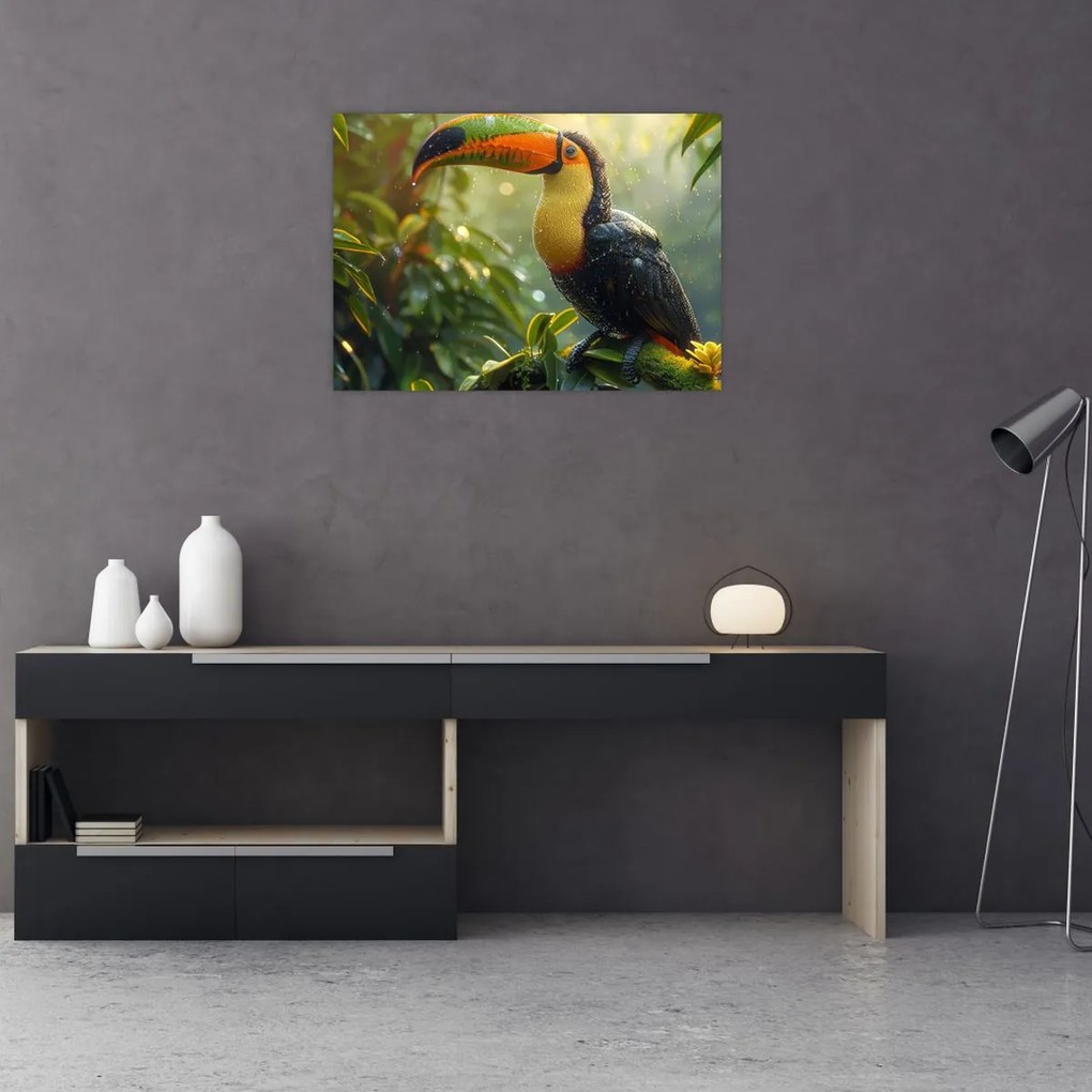 Obraz na szkle - Tukan (70x50 cm)