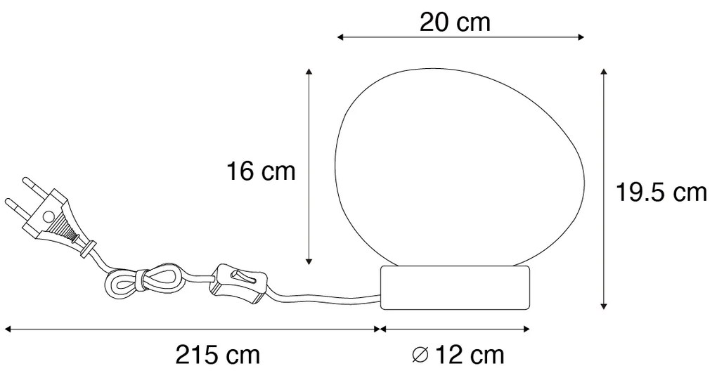 Designerska lampa stołowa mosiężna ze szkłem opalowym - SallyDesignerski Oswietlenie wewnetrzne