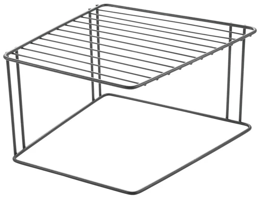 Czarna dodatkowa półka do szafki kuchennej Metaltex Boxe Lava