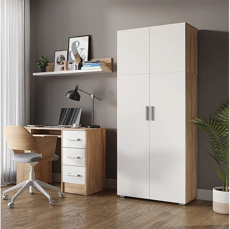 Półka na akta biały/sonoma 80x37x182.4 frank