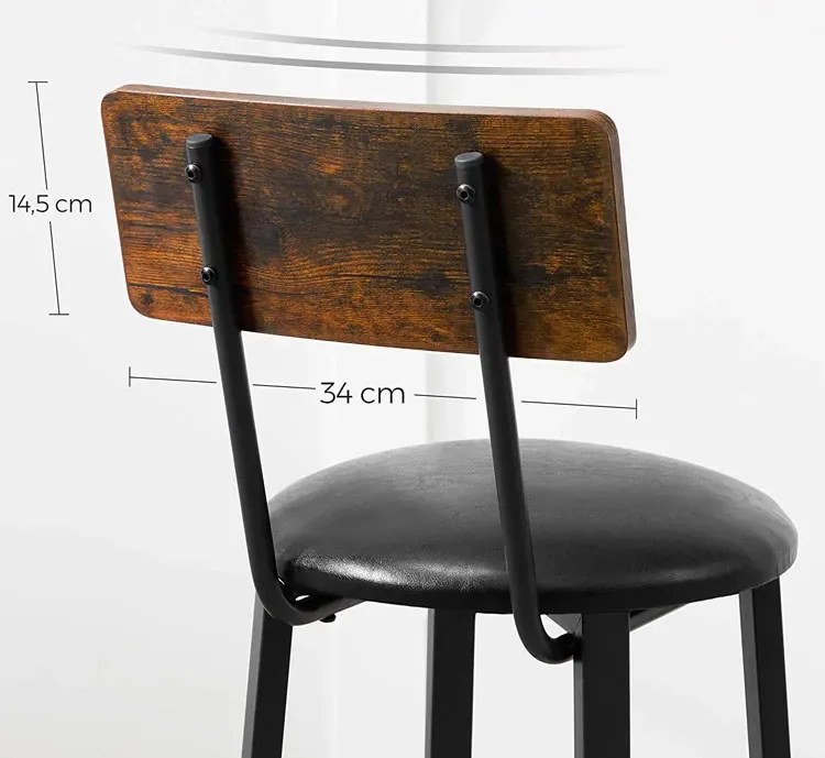 Loftowe krzesło barowe do wyspy 2 sztuki E8-C26