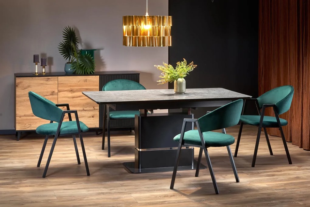 Krzesło tapicerowane K473 VELVET zielone HALMAR