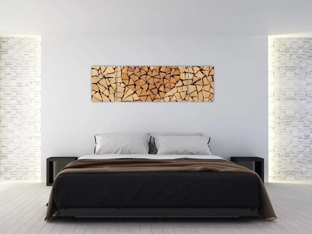 Obraz - Serce z drewna (170x50 cm)