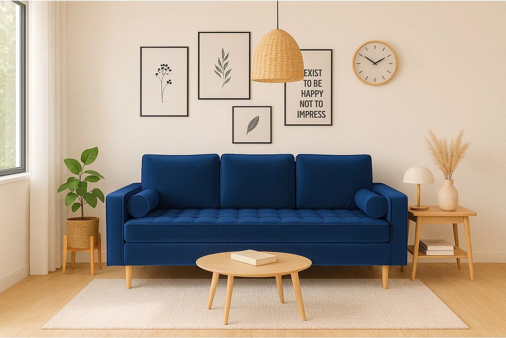 Rozkładana sofa MONZA 225x95x100 cm – granatowy Monolith 77