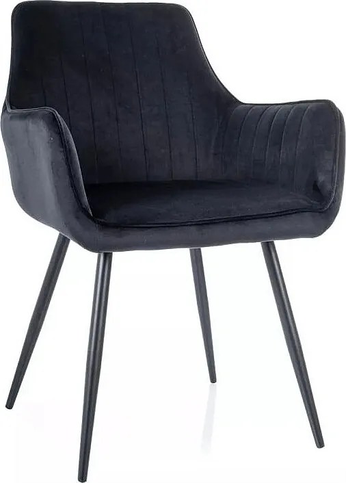 Krzesło tapicerowane APPLE VELVET czarne