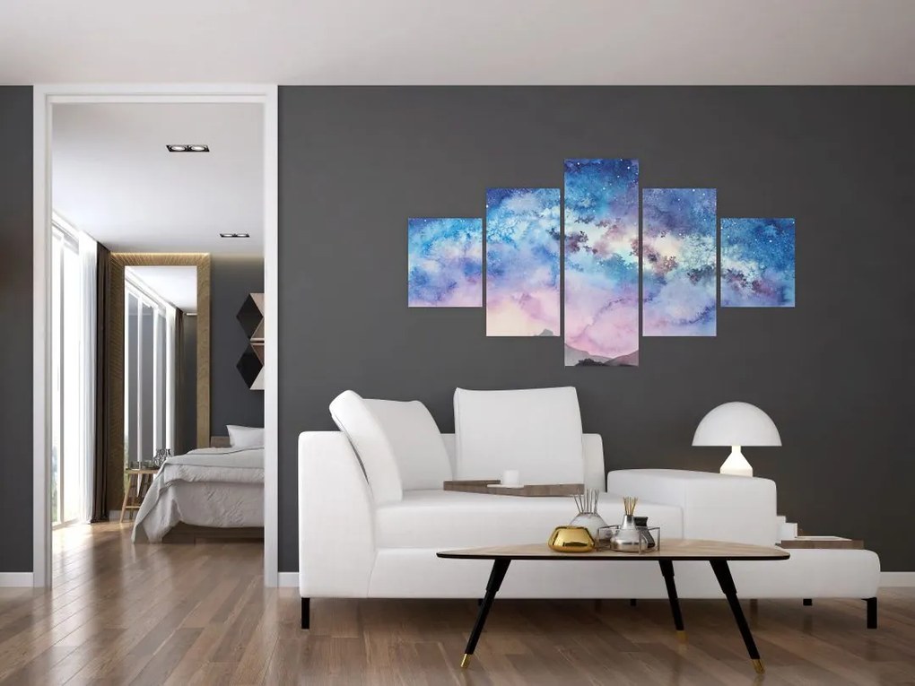 Obraz - Droga Mleczna, akwarela (125x70 cm)