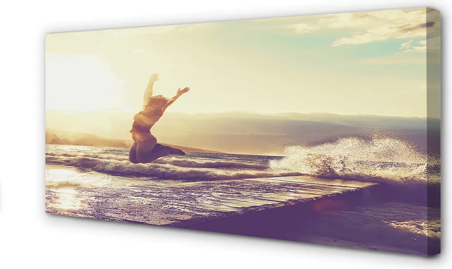 Fotoobraz na płótnie Kobieta nad Jeziorem