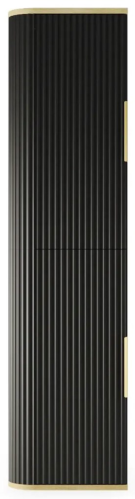 Szafka łazienkowa RIVELA 2D 40x160cm czarna STRAMA