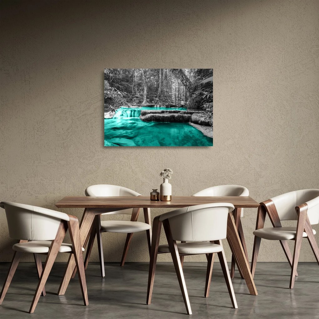 Obraz na szkle - Zimowa rzeka (70x50 cm)
