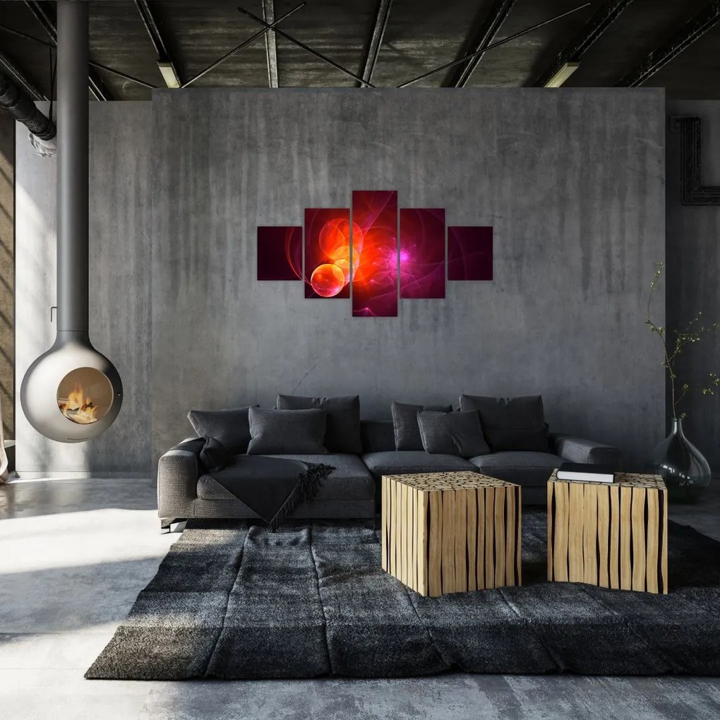 Nowoczesny obraz różowej abstrakcji (125x70 cm)