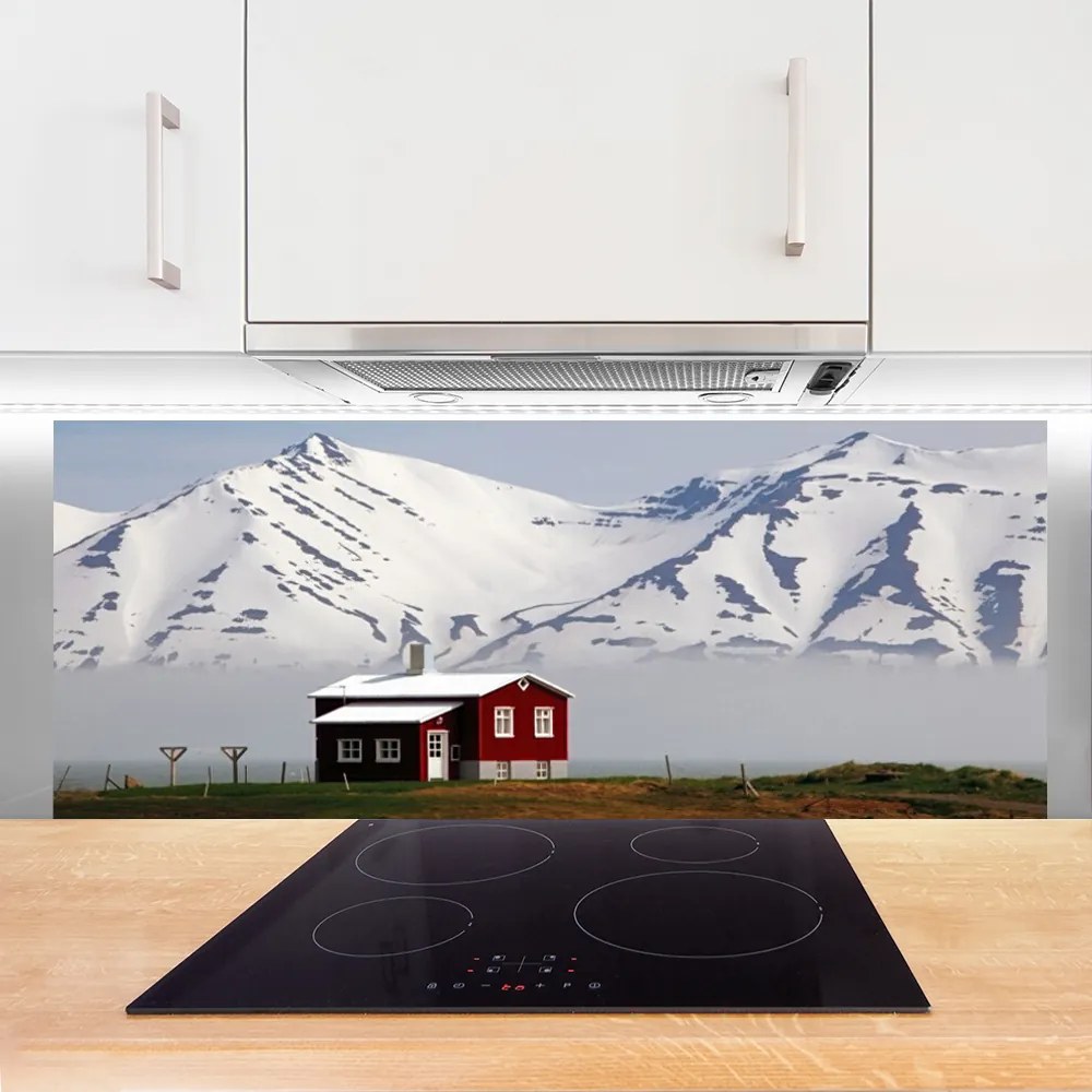 Panel Szklany Chatka W Śnieżnych Alpach