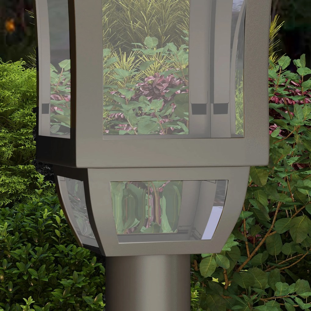 Outsunny Latarnia solarna ogrodowa 127 cm – zimne białe LED, czujnik zmierzchu, IP44