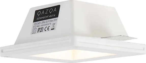 Zestaw 6 reflektorów wpuszczanych białych 12 cm kwadratowych - Gypsy Stucco