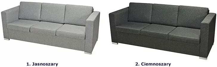 Trzyosobowa jasnoszara sofa loftowa - Telva 3Q