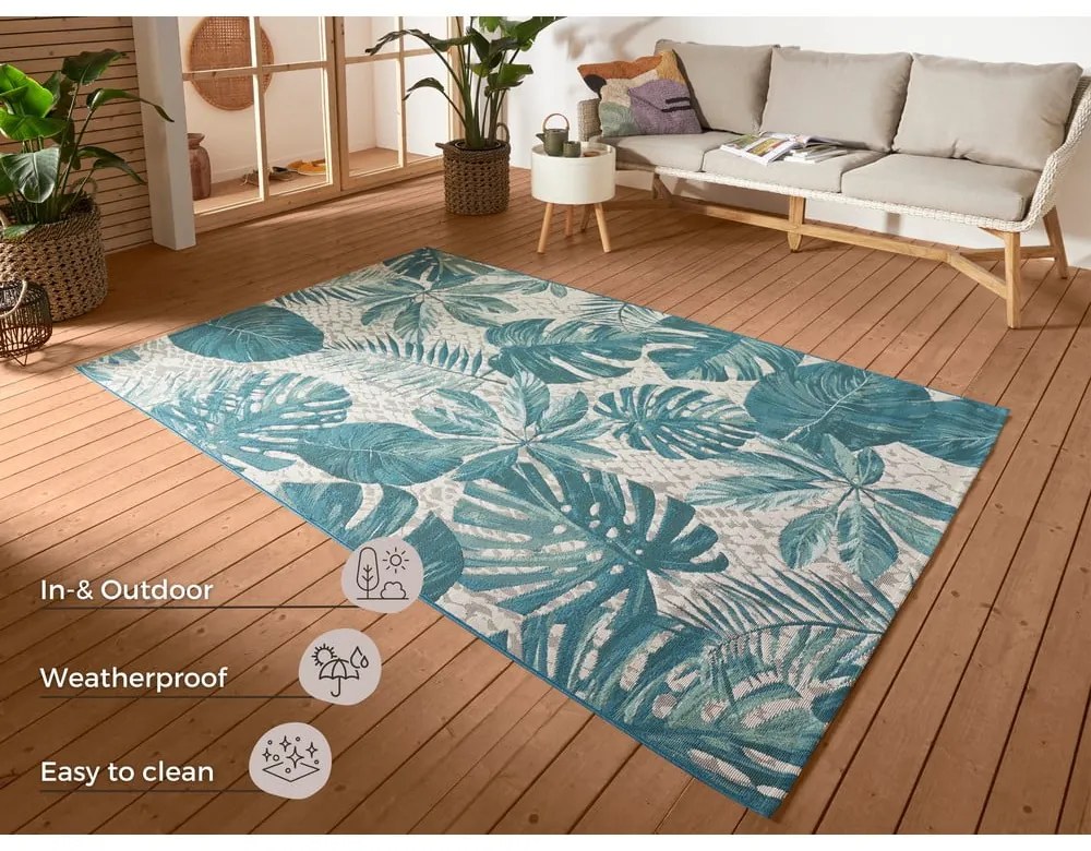 Turkusowy dywan odpowiedni na zewnątrz 200x285 cm Flair – Hanse Home