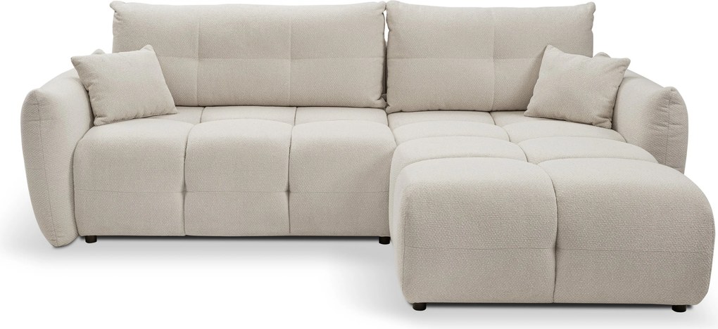 Masseno Narożnik MODA z funkcją spania i pojemnikiem na pościel Narozniki L, Rozkładana sofa - Beżowy, NORDIC TAUPE