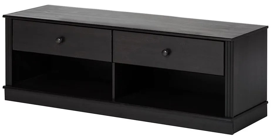 Ciemnobrązowa szafka pod TV z litego drewna sosnowego 137x47 cm Anita – Støraa