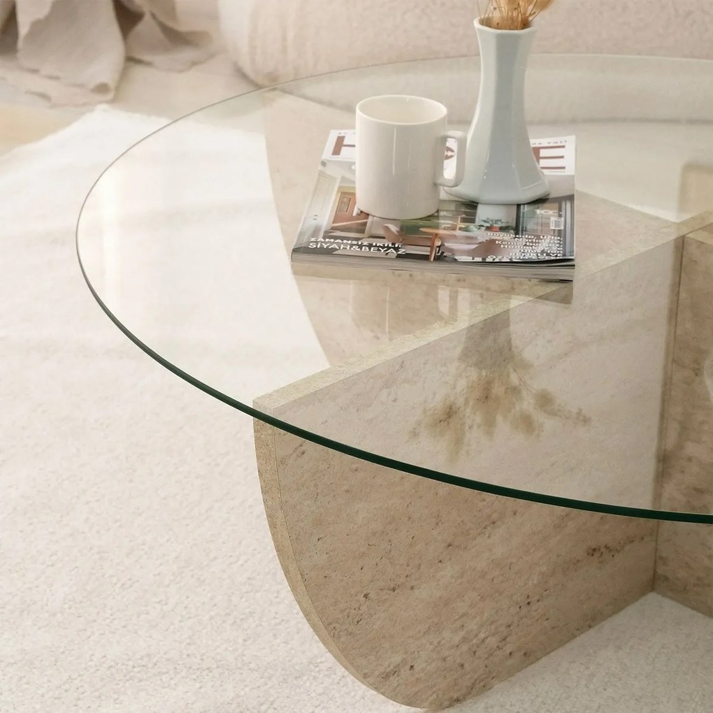Stolik konferencyjny Lily Travertine