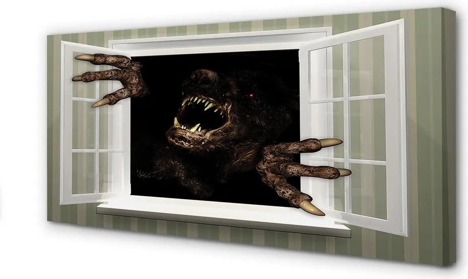 Obraz na płótnie Straszna Postać w Oknie