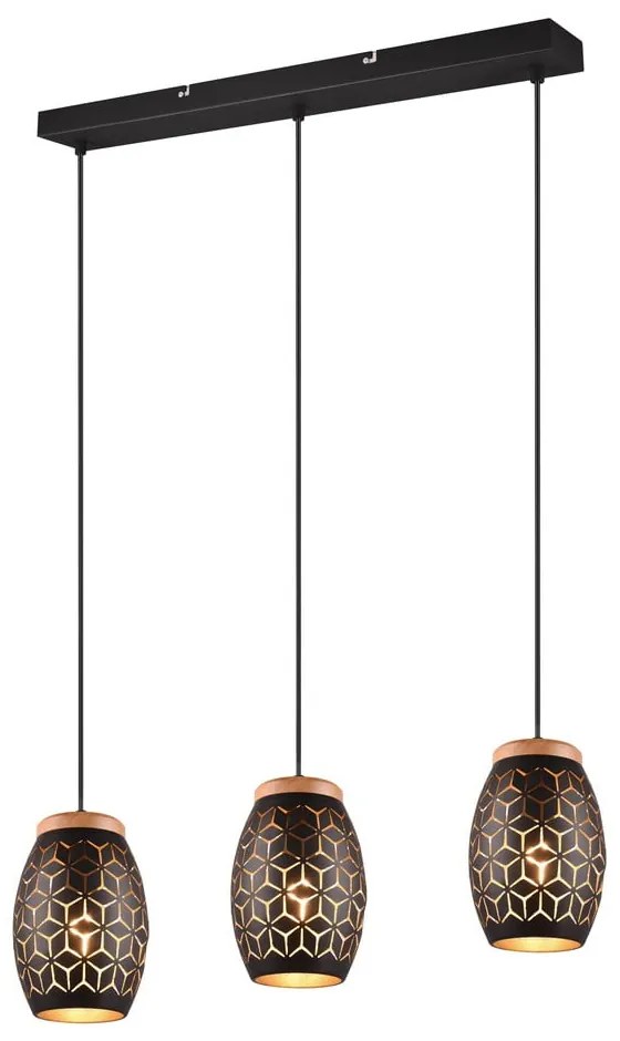 Czarna lampa wisząca ø 15 cm Bidar – Trio