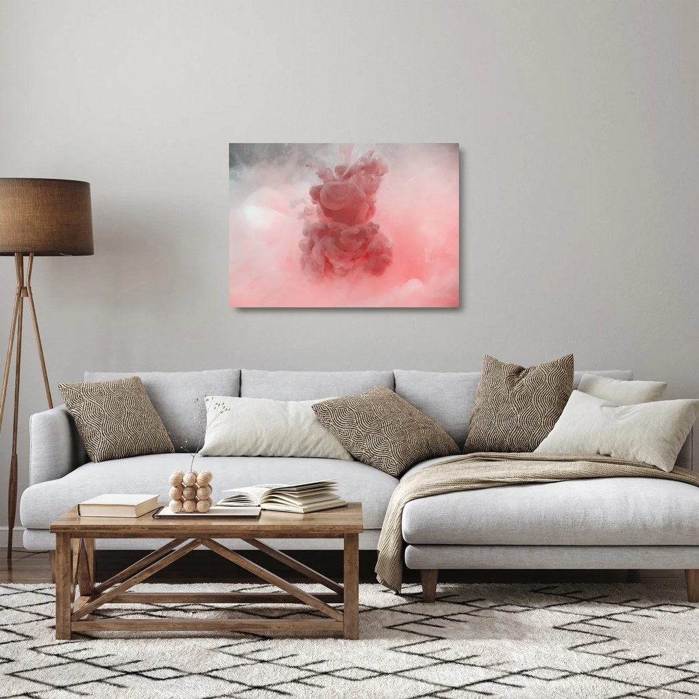 Obraz na szkle czerwonego dymu (70x50 cm)