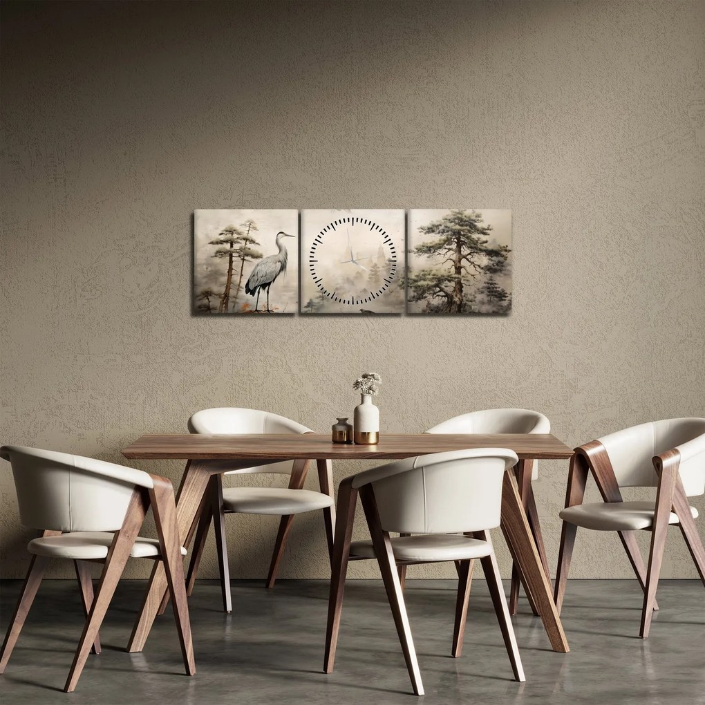 Obraz - Krajobraz z kreskówki (z zegarem) (90x30 cm)
