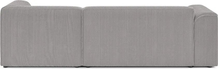 Jasnoszary sztruksowy narożnik (prawostronny/z szezlongiem) Merid – Ropez