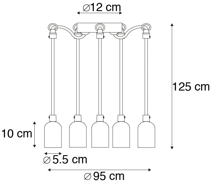 Industrialna lampa wisząca szara betonowa - Cava 5Designerski Oswietlenie wewnetrzne