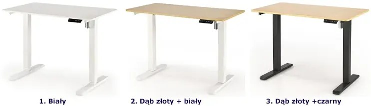 Białe biurko z regulacją wysokości blatu - Neta
