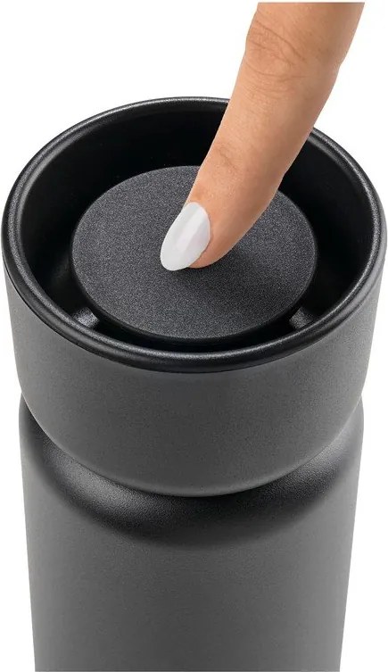 Czarny kubek termiczny ze stali nierdzewnej 400 ml Singles – Zone