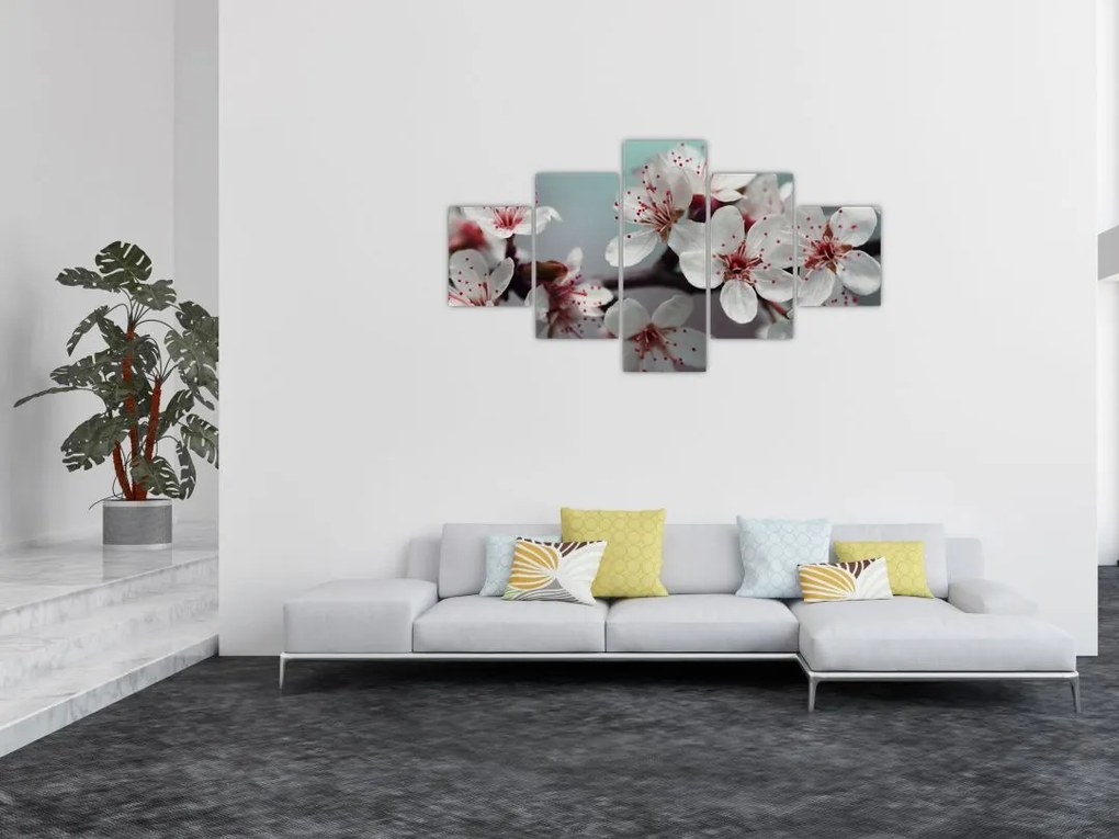 Obraz kwiatu - czerwony (125x70 cm)