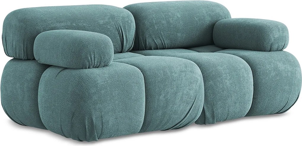 Modułowa sofa 2-osobowa - z tkaniny szenilowej - jeans - LOKUA