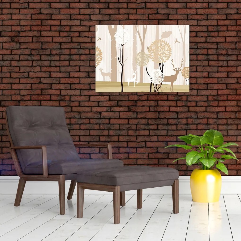 Obraz - Ilustrowany las (70x50 cm)