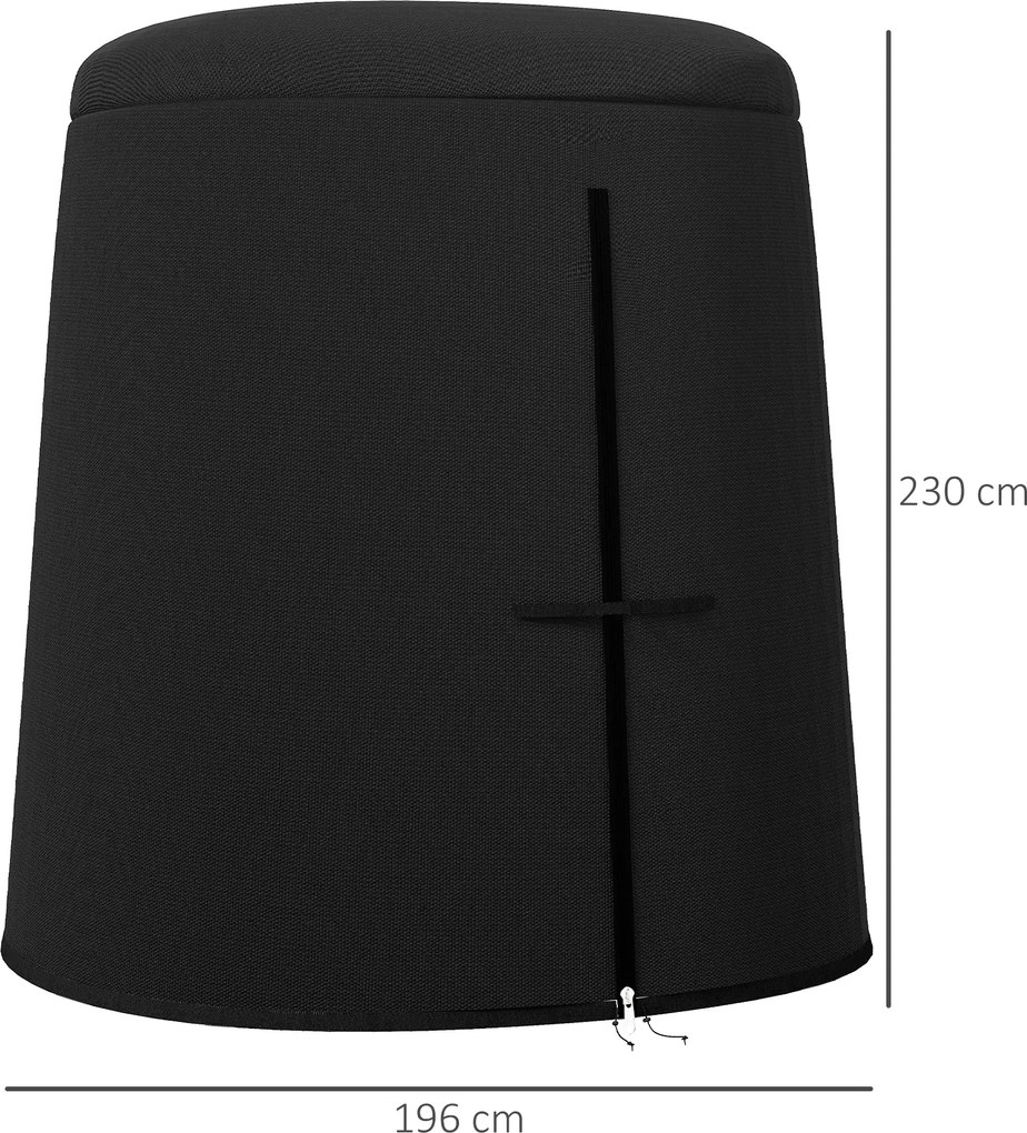 Outsunny Pokrowiec na meble zewnętrzne na meble Pokrowiec ochronny na meble, odporny na warunki atmosferyczne, 196 cm x 196 cm x 230 cm, Czarny