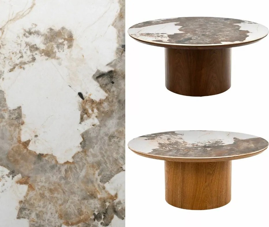 Okrągła ława Rondo 80 Signal z ceramicznym blatem