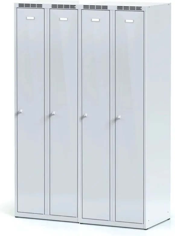 Metalowa szafka ubraniowa S7, 2-drzwiowa, 1800 x 600 x 500 mm, demontaż, zamek cylindryczny, drzwi szare