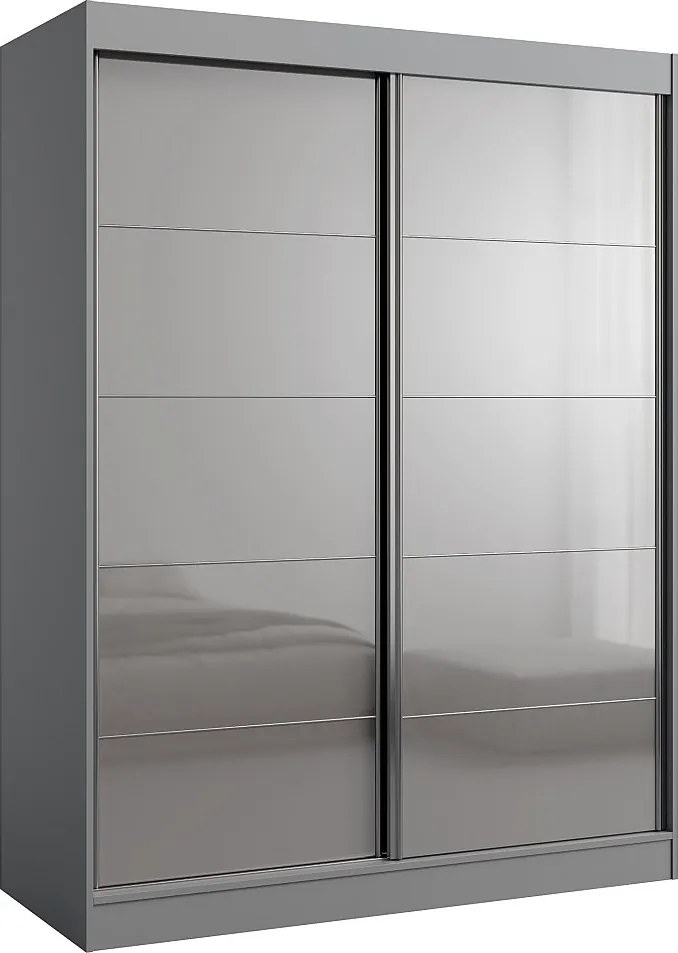 Szafa przeuwna Como 2D 150 Szara (lacobel)