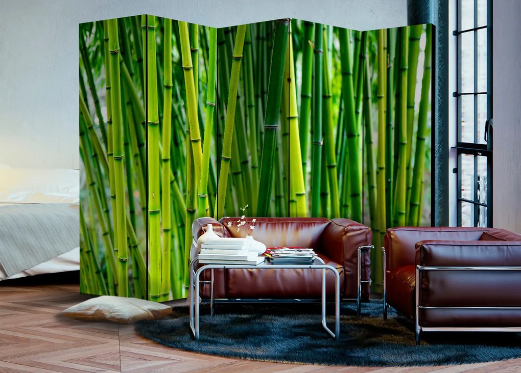 Parawan akustyczny Orient 225x172 cm 5-częściowy zielony ARTGEIST B