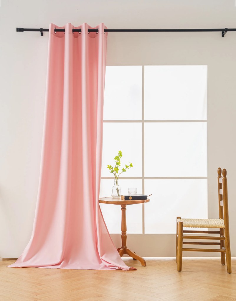 Zasłona OXFORD LIGHT 140x250 cm, różowa Zawieszanie: Metalowe pierścienie
