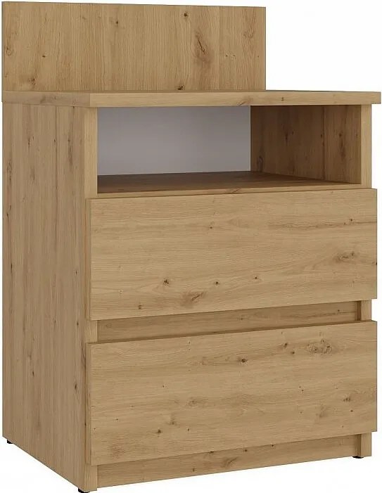 Szafka Nocna Malwa M1 | Dąb Artisan | 40x32x59 cm | Minimalizm, 2 Szuflady