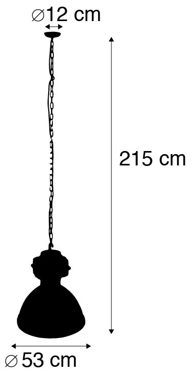 Inteligentna lampa wisząca w stylu industrialnym czarna 53 cm w komplecie z żarówką A60 Wifi - SickoPrzemysłowy Oswietlenie wewnetrzne